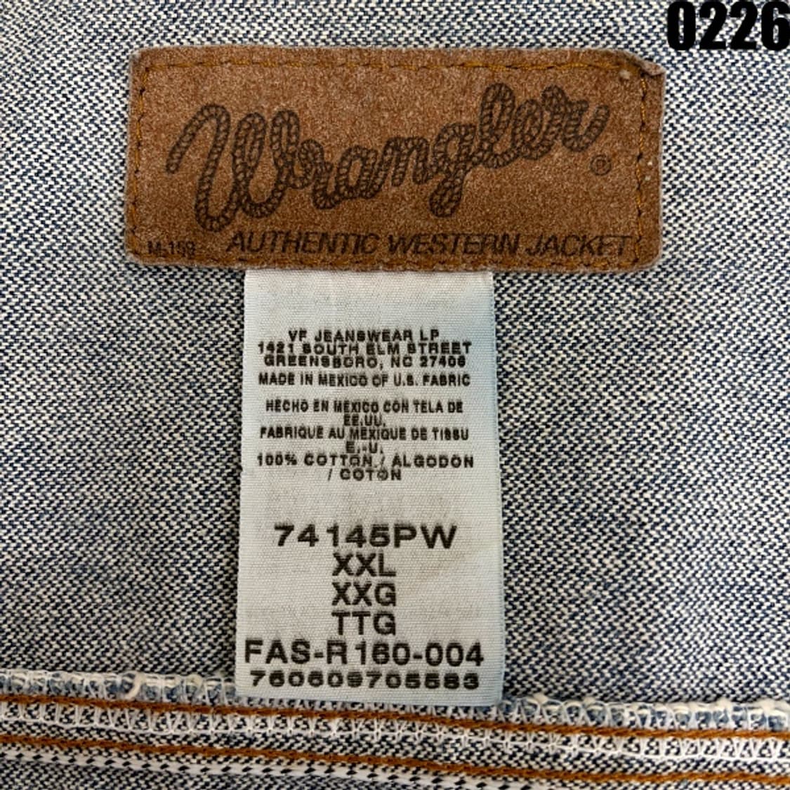 랭글러 어센틱 웨스턴 데님 자켓 XXL 0226 상품이미지6