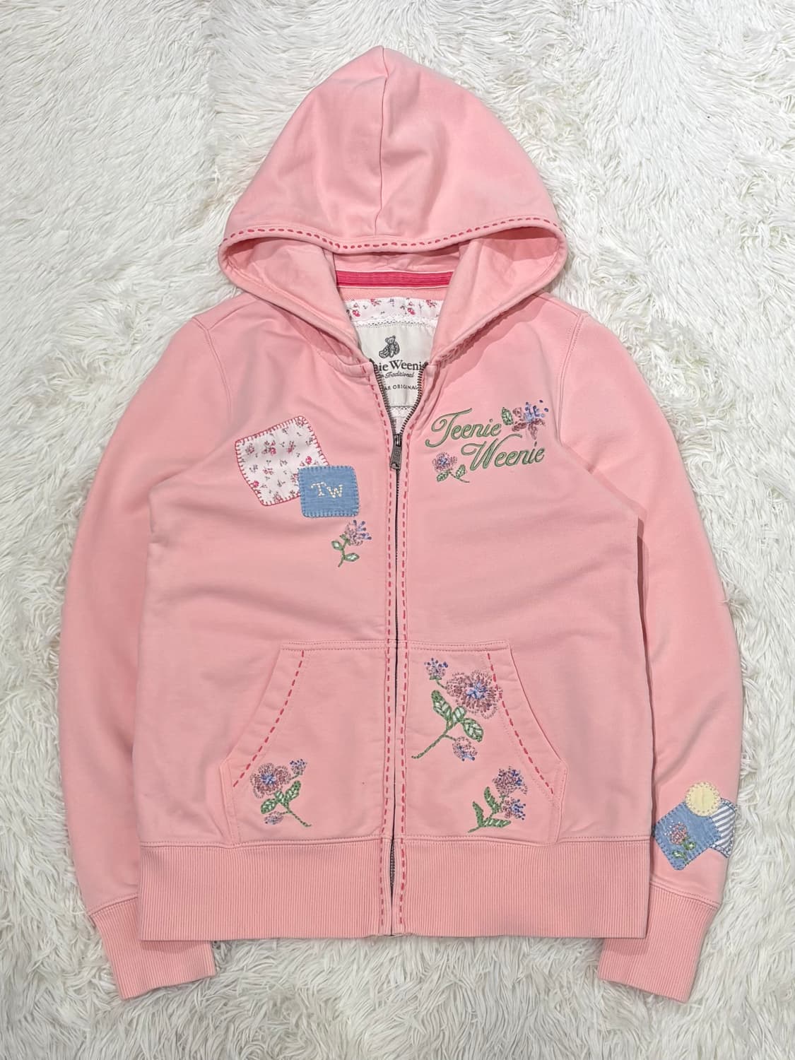 티니위니 베이비핑크 패치워크 후드집업 상품이미지3