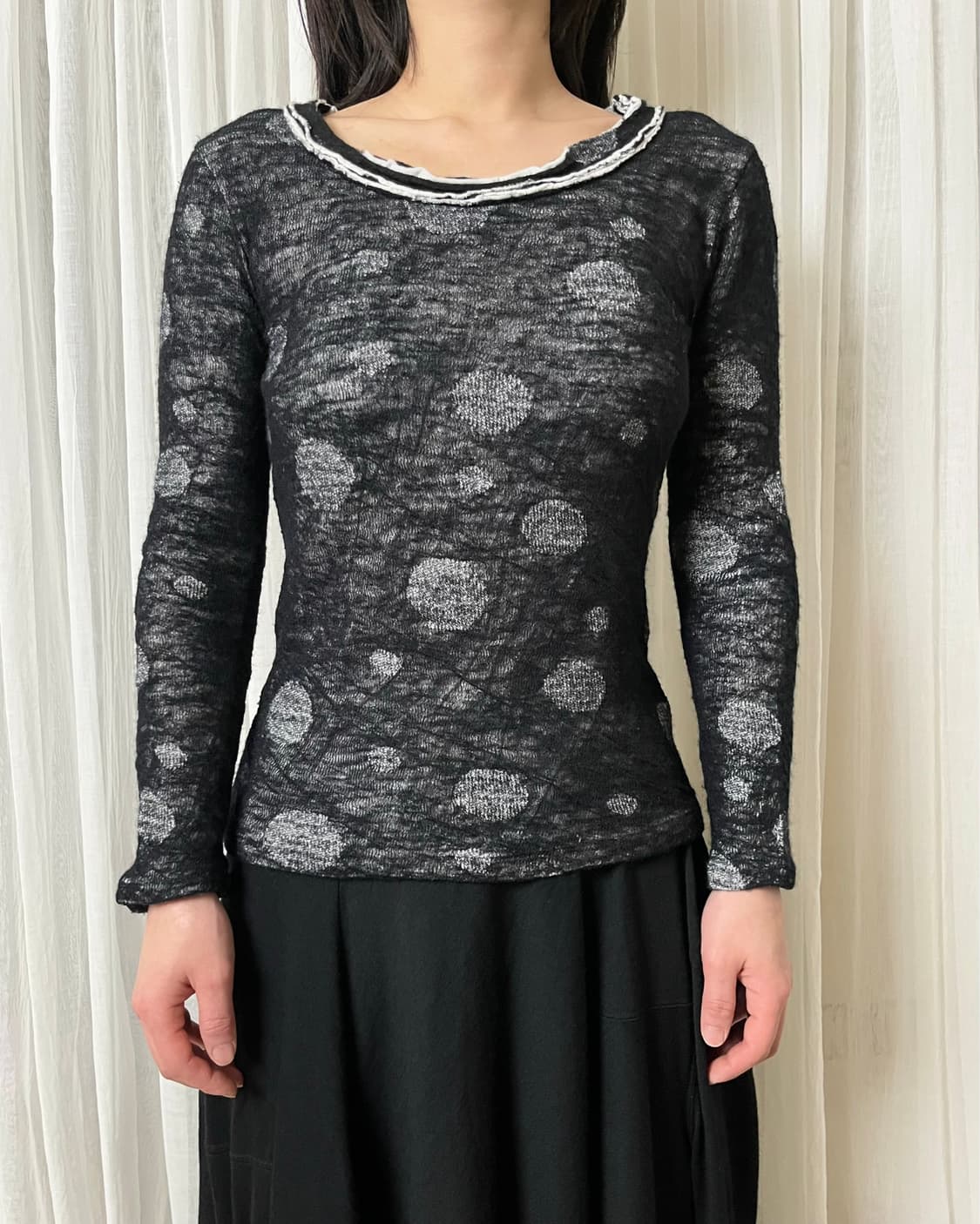 요지야마모토 레이어드 도트 니트 yohji yamamoto noir  상품이미지1