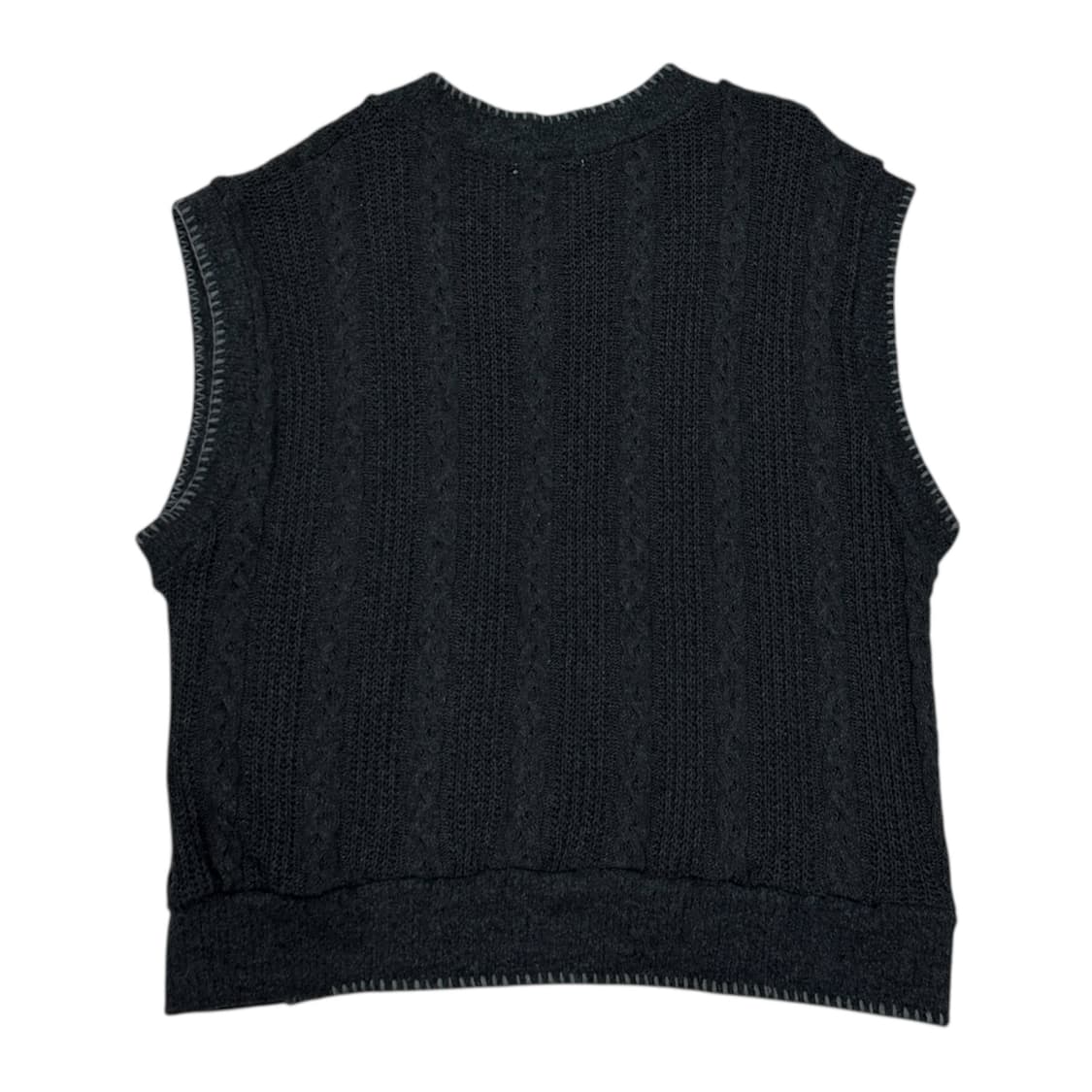 LECYTO 레씨토 브이넥 스모크 케이블 니트조끼 상품이미지2