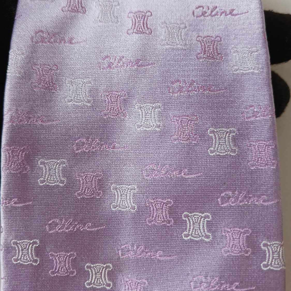 셀린느 실크 바이올렛 자카드 로고 넥타이 9cm A등급 A19524
 상품이미지6