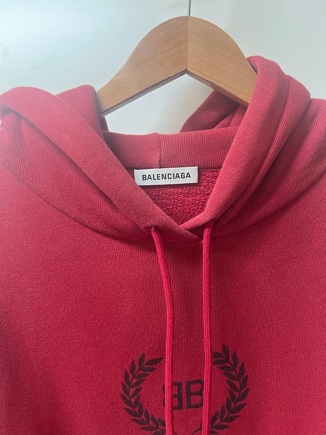 발렌시아가 월계수 BB 로고 후디 레드 M사이즈 상품이미지2