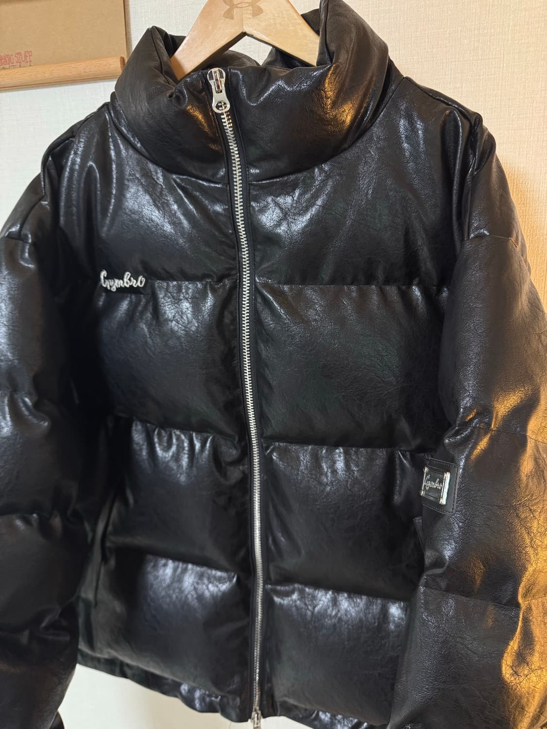 [2XL]짐브로 GBRO 헤비레더 숏패딩 블랙 상품이미지3