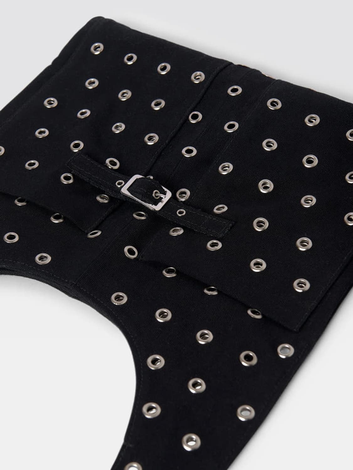 기마구아스 스터드 캔버스 크로스백 블랙 상품이미지4