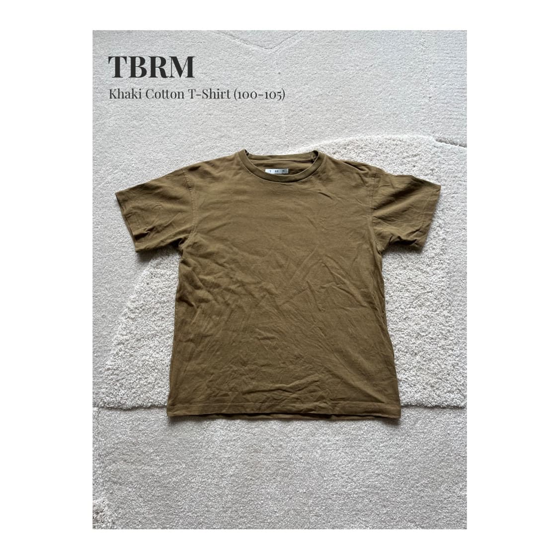 TBRM 카키 코튼 티셔츠 (100-103) 상품이미지1