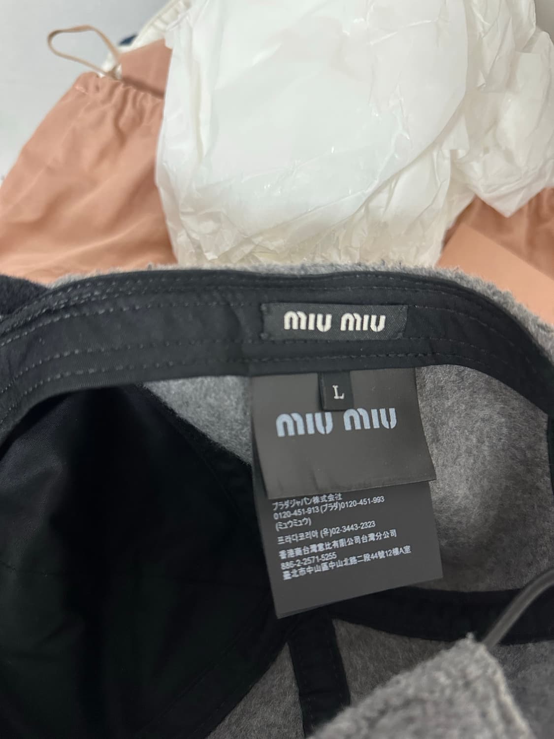 미우미우 플리스 베이스볼 캡 그레이 상품이미지6