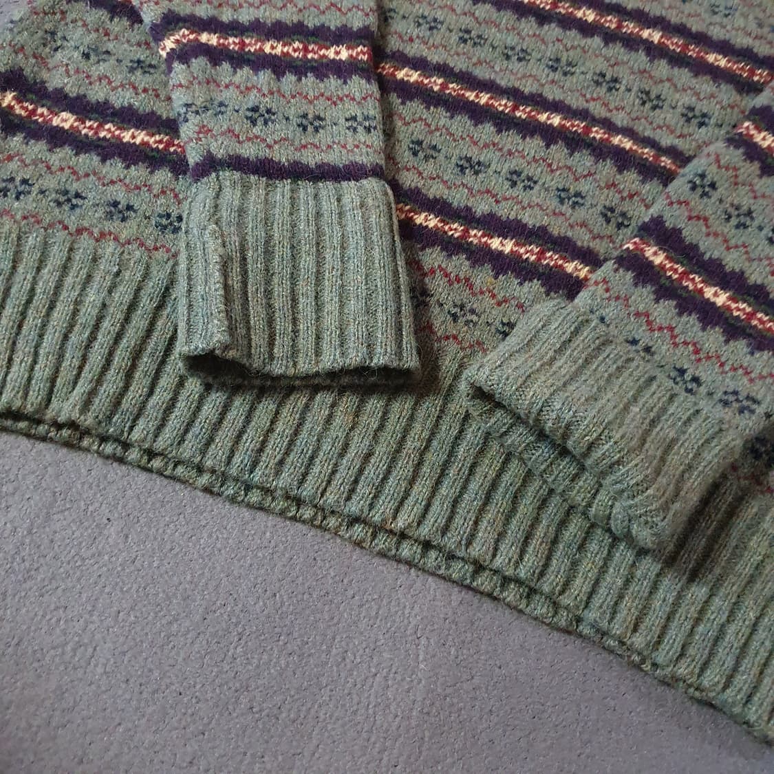 90s 폴로 페어아일 니트 스웨터 M 100 상품이미지4