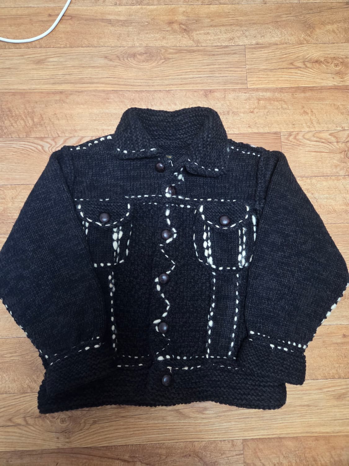 캐피탈 울 핸드 니트 코위찬 G 진 블랙 상품이미지3