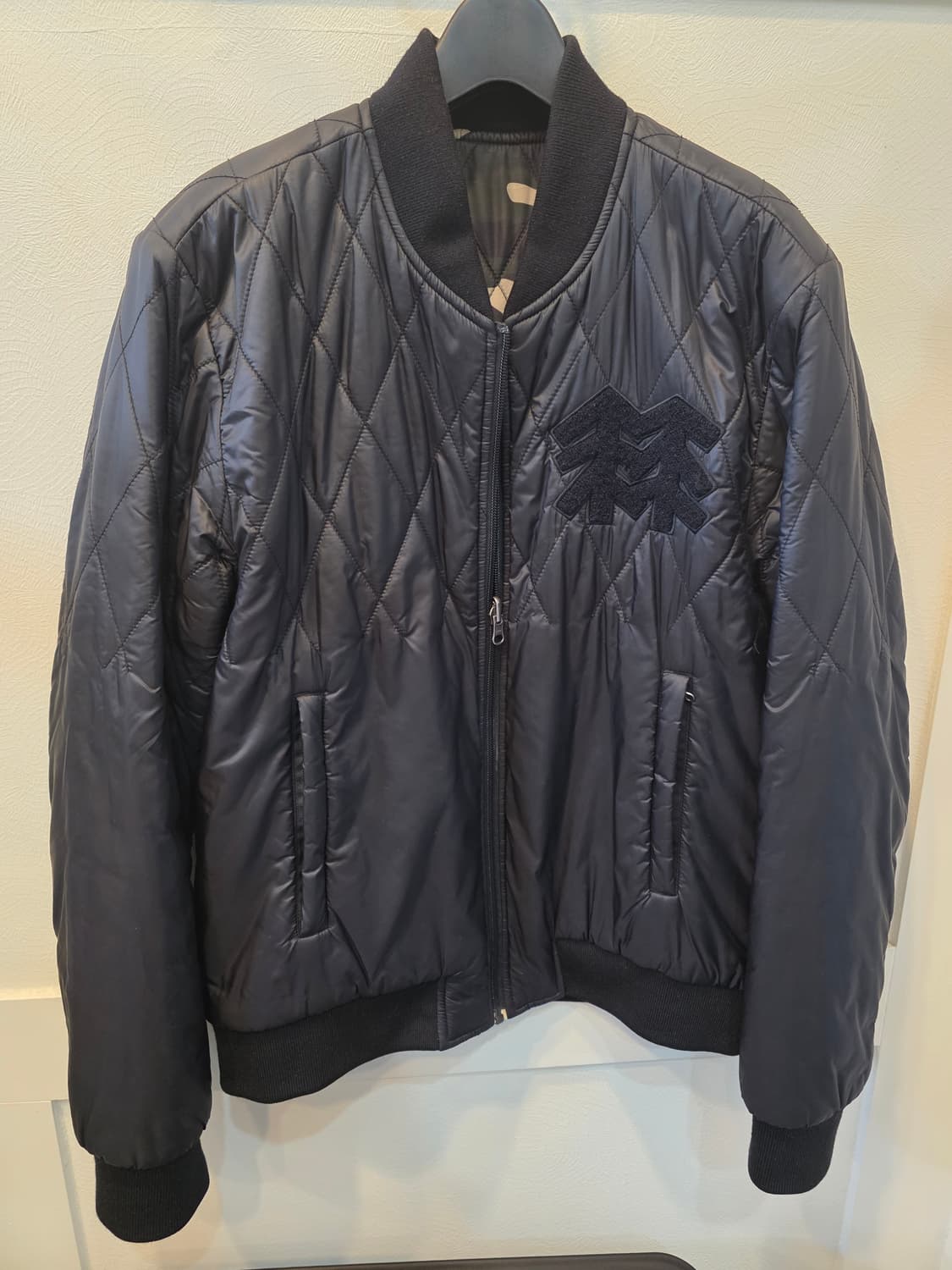 코오롱스포츠 블랙 퀼팅 봄버 양면자켓 상품이미지2