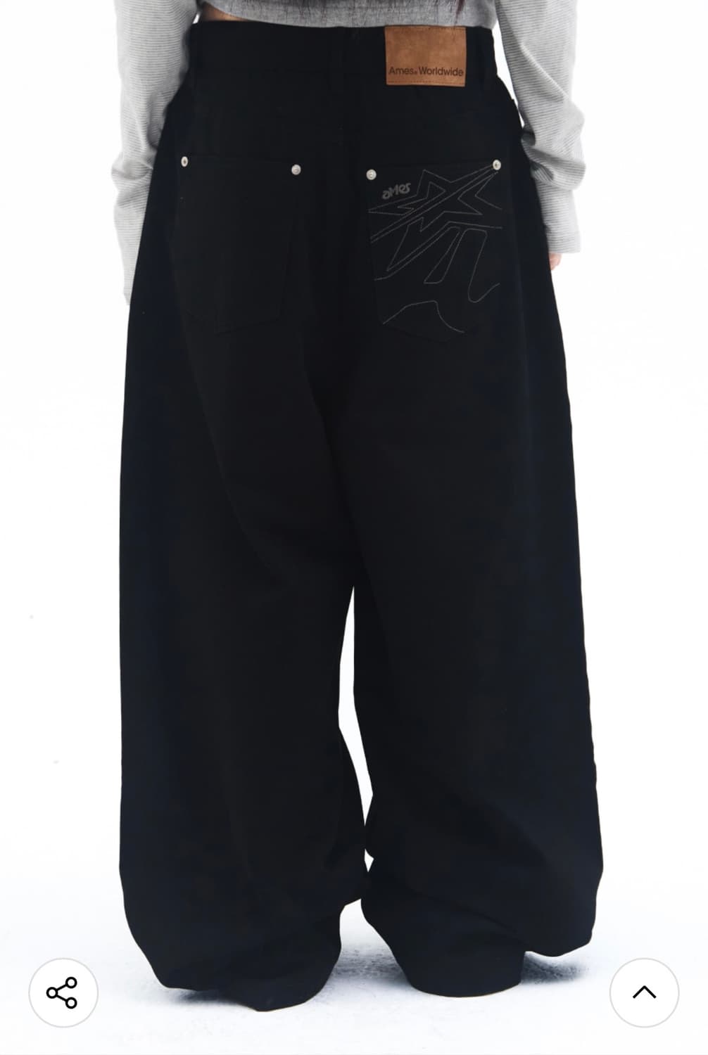 아메스 OVERFIT COTTON PANTS BLACK 상품이미지3