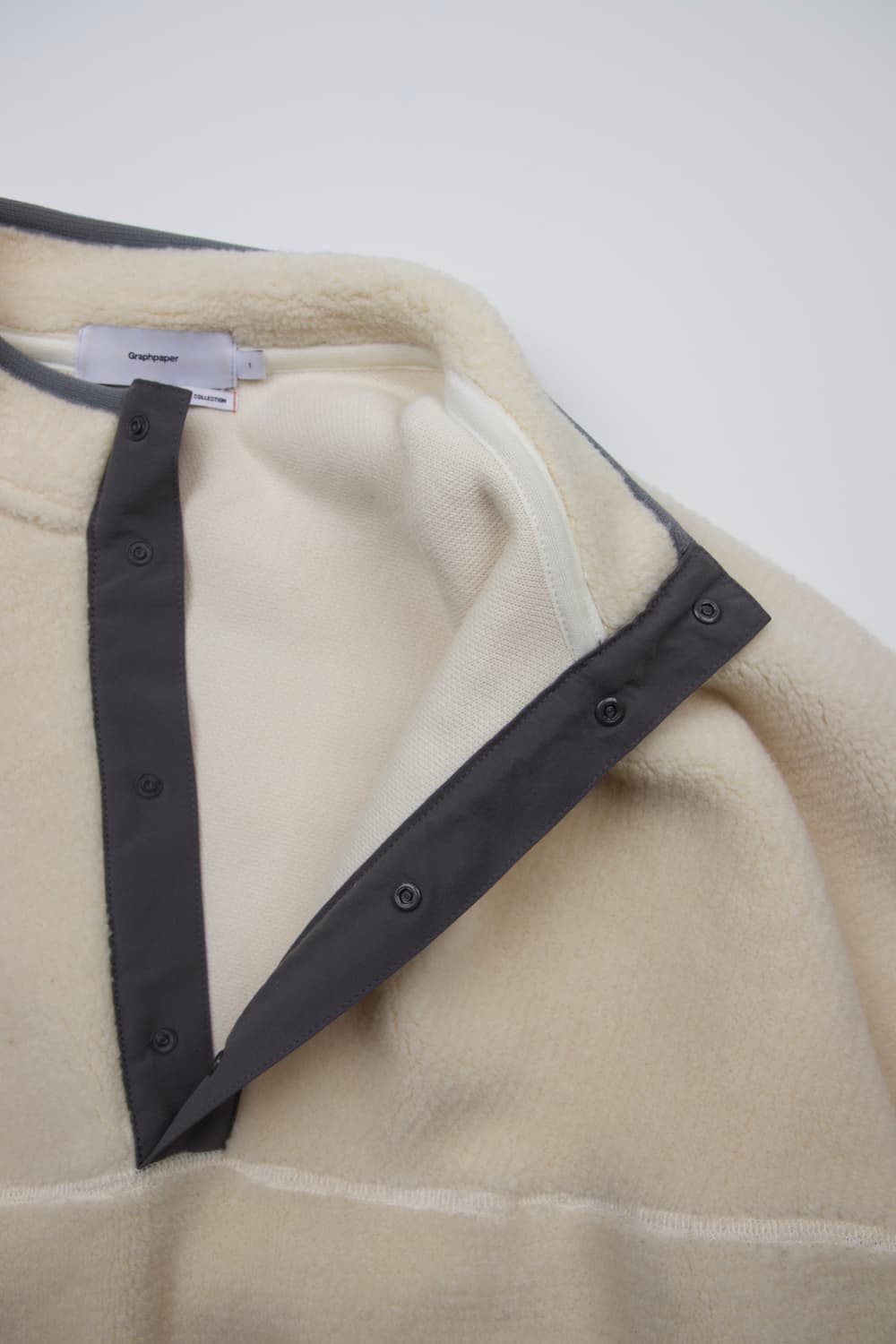 Graphpaper 울 보아 하이넥 풀오버 크림 상품이미지4