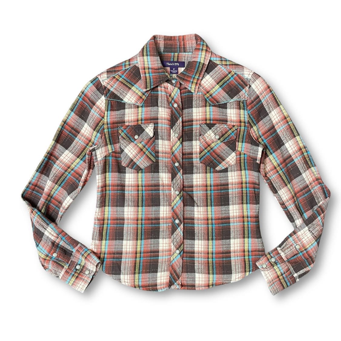 빈티지 체크 투포켓 y2k 웨스턴 긴팔 셔츠 S 상품이미지1