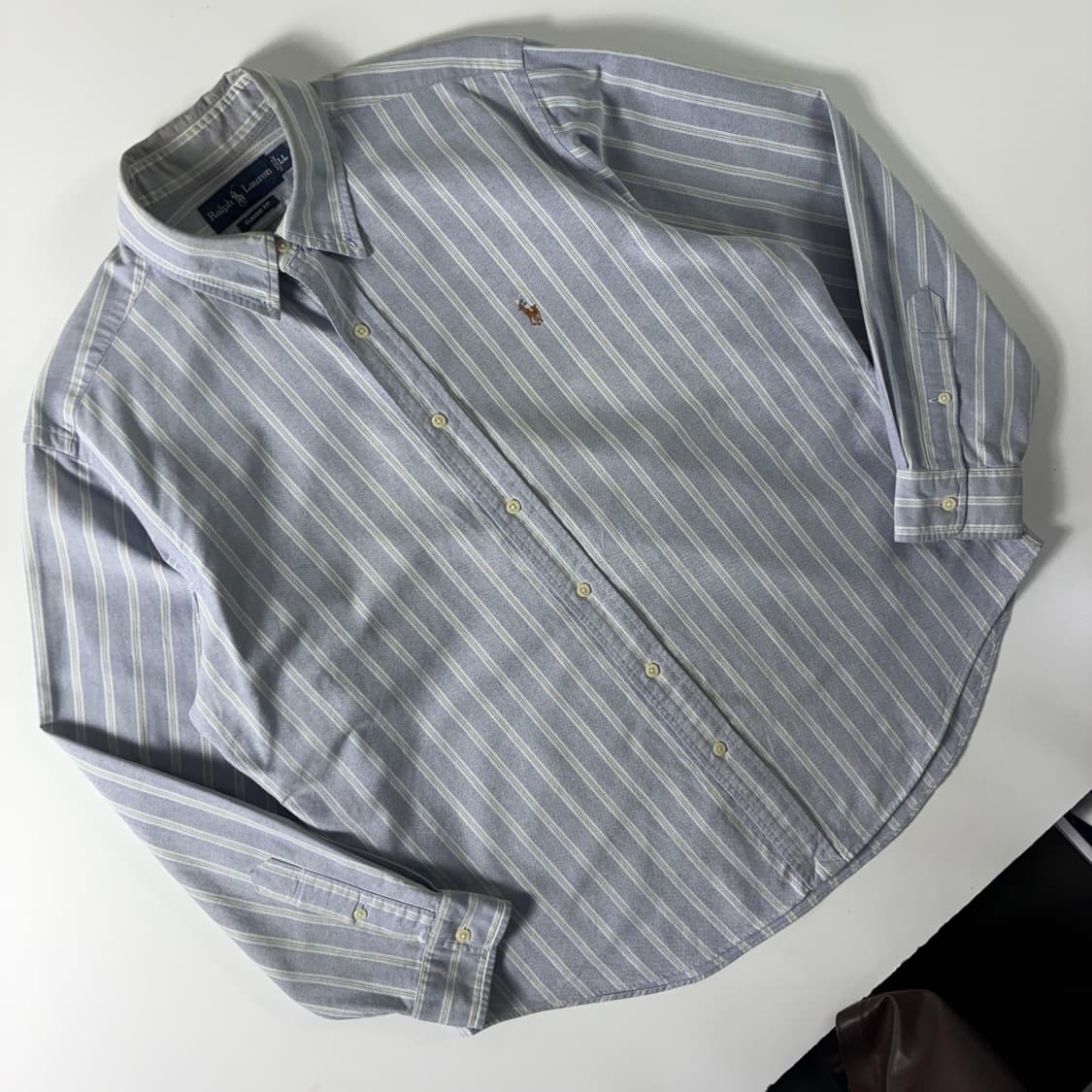 Polo  폴로 랄프로렌 90,s 자수 코튼 스트라이프 옥스퍼드 셔츠   상품이미지2
