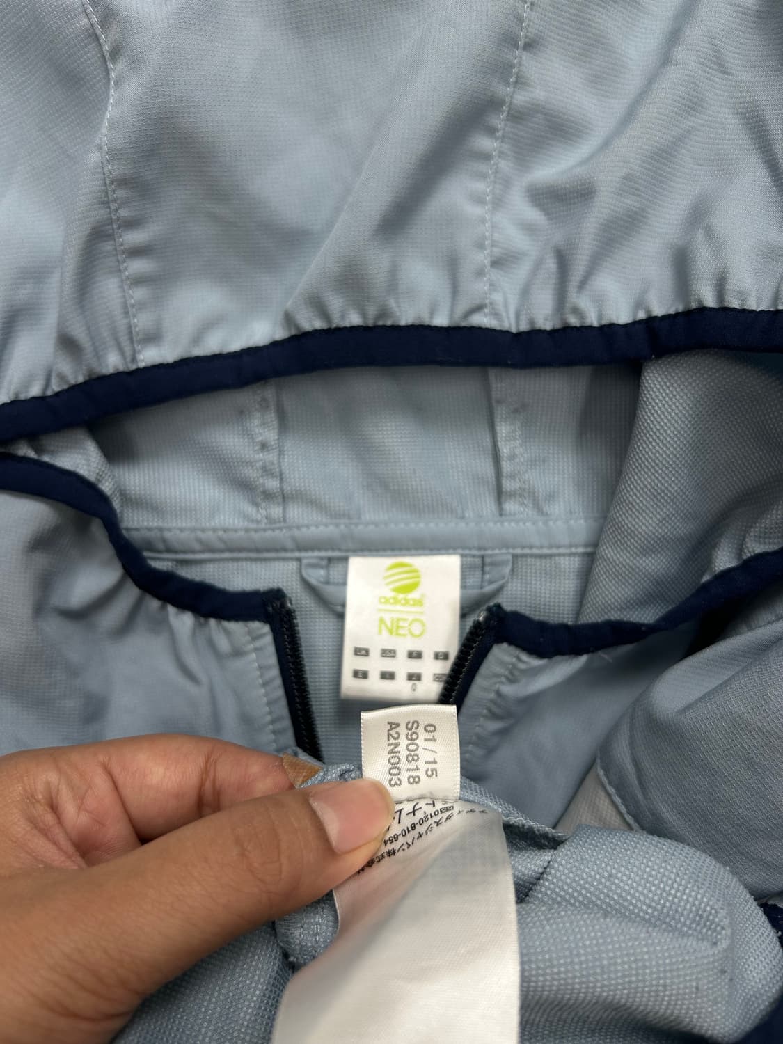 아디다스 일본판 스카이블루 배색 바람막이 상품이미지5