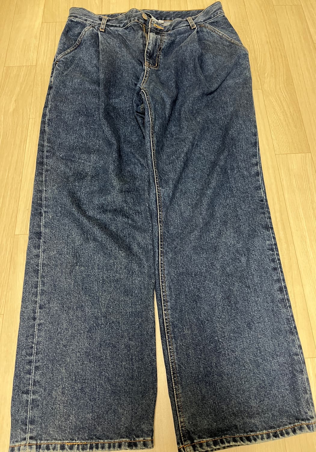 유니폼브릿지 wide one tuck denim indigo 청바지 중청 상품이미지3