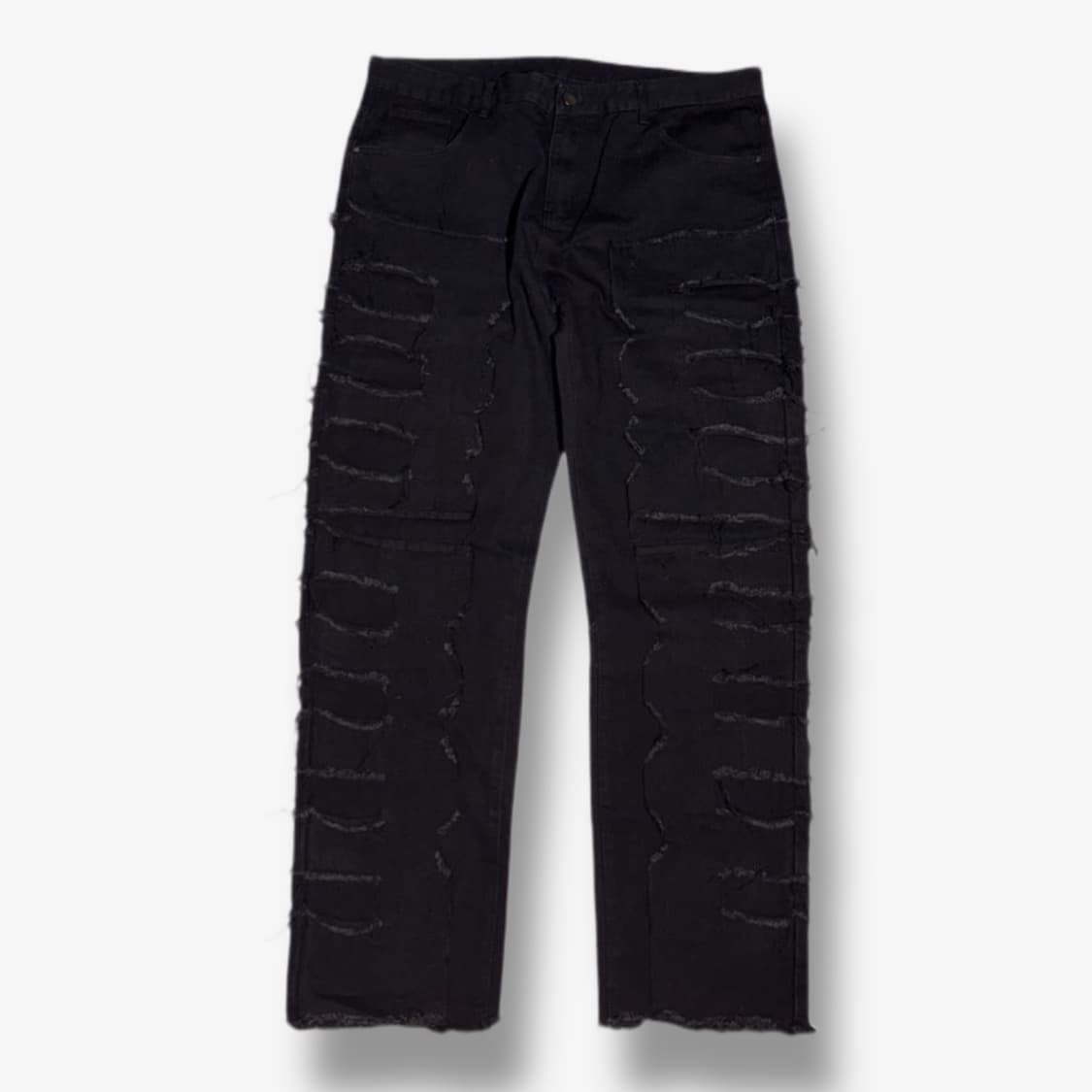 Black Crust Distressed Wide Denim 상품이미지1