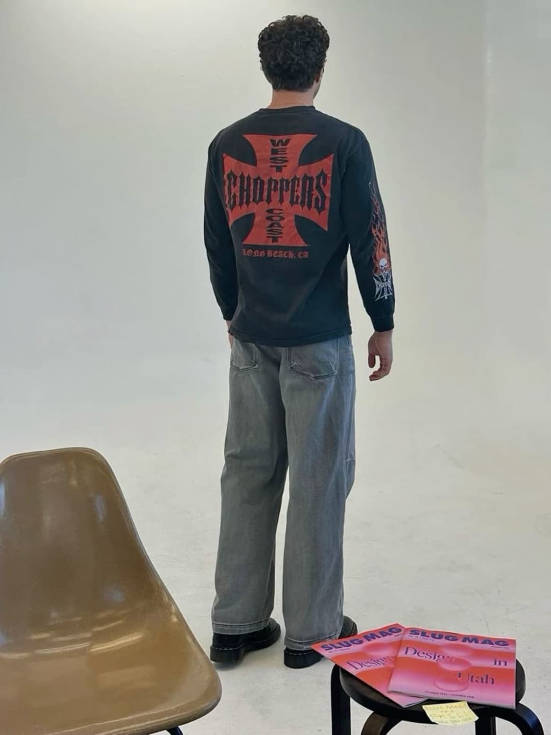 00s west coast choppers 스컬 플레임 롱슬리브 상품이미지3