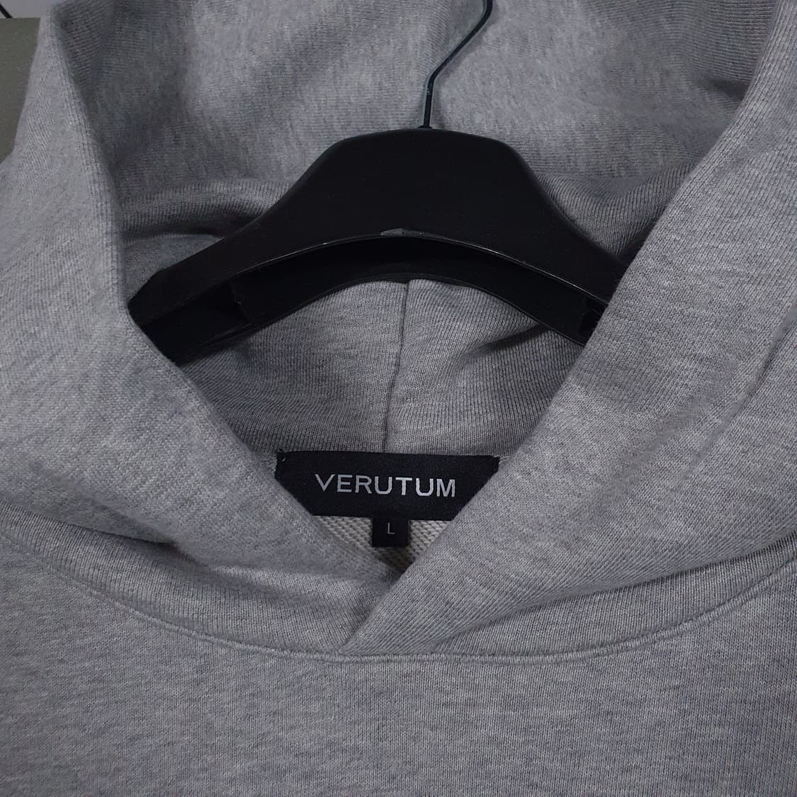 실측 2XL 베루툼 신형 24FW 세리프 로고 후디 오버핏 후드티 그레이 상품이미지7
