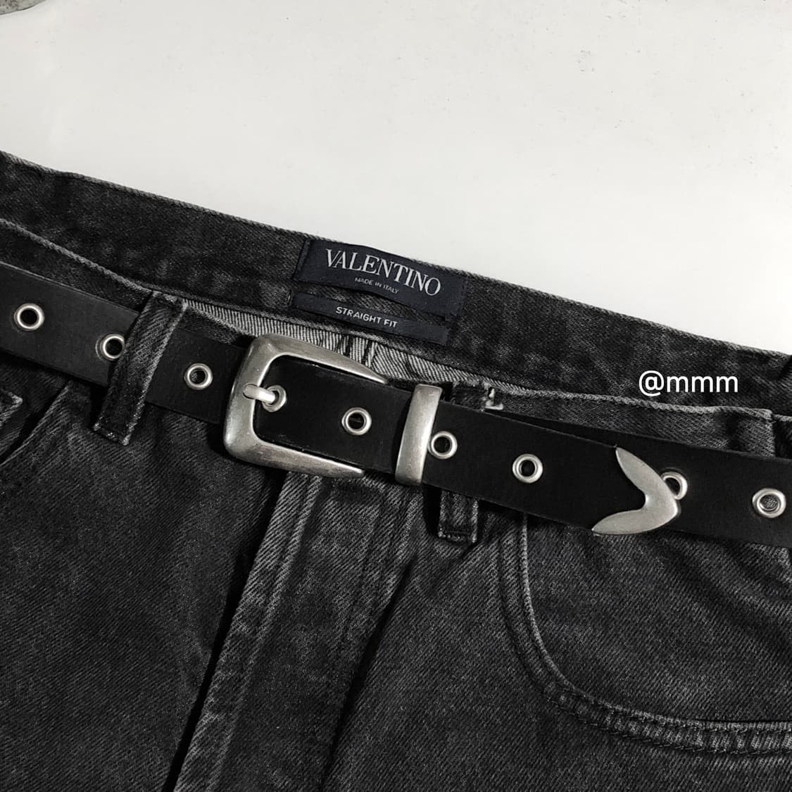 [Unisex] Eyelet wstern leather belt 상품이미지1