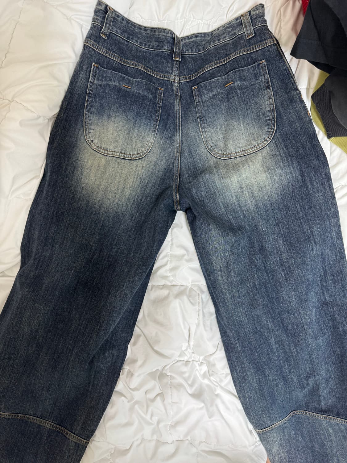 노운 curved denim pants 딥블루 1사이즈 상품이미지2