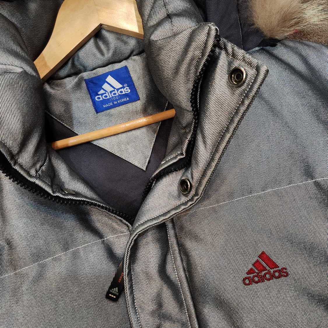 아디다스 00s 실버 데님 덕다운 패딩 L 상품이미지2