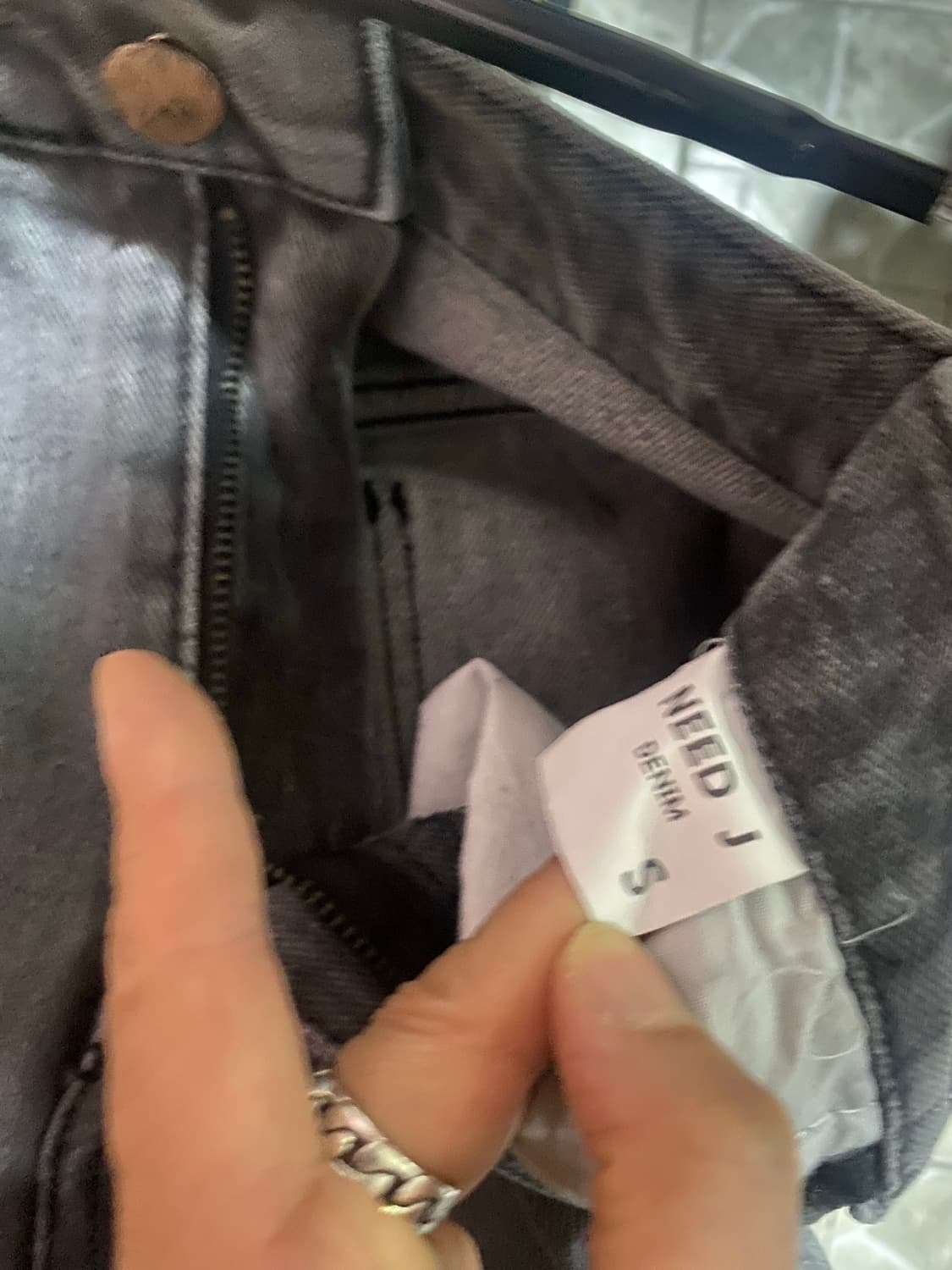 NEED J 흑청 데님 카고 롱 스커트 S 상품이미지6