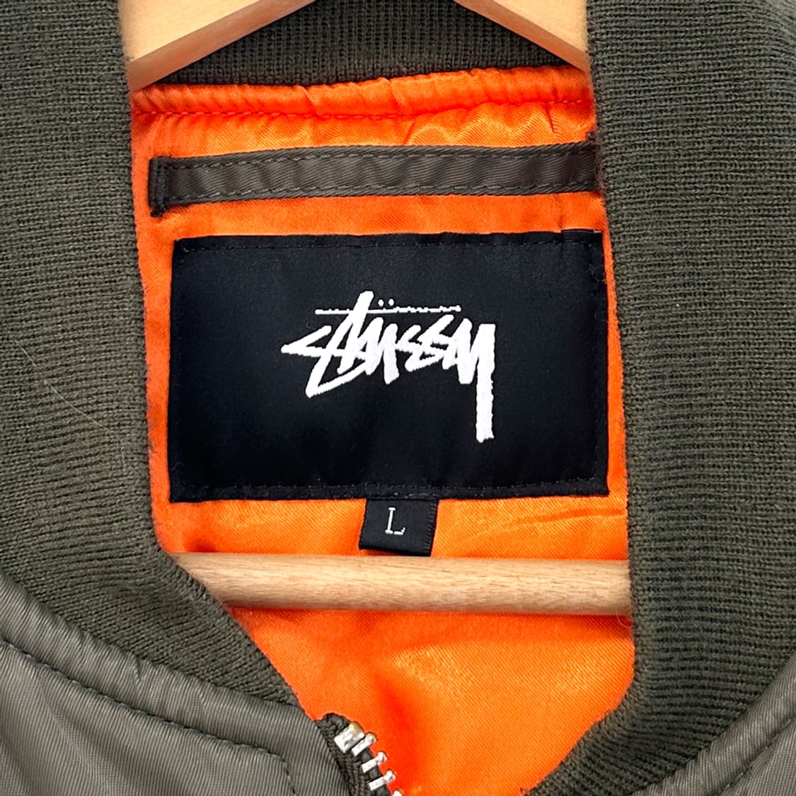 스투시 꼼데가르송 40주년 MA-1 플라이트 자켓 블루종 점퍼 남성 L 상품이미지7