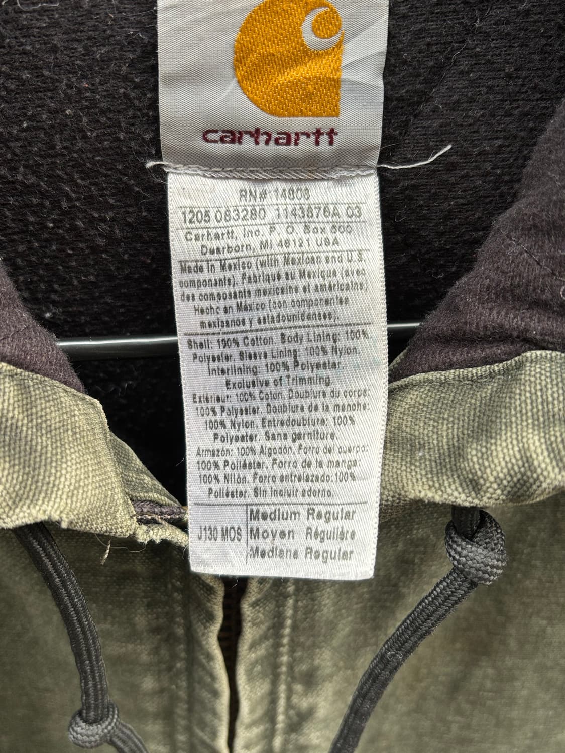 칼하트 j130 덕액티브자켓 모스그린 상품이미지8