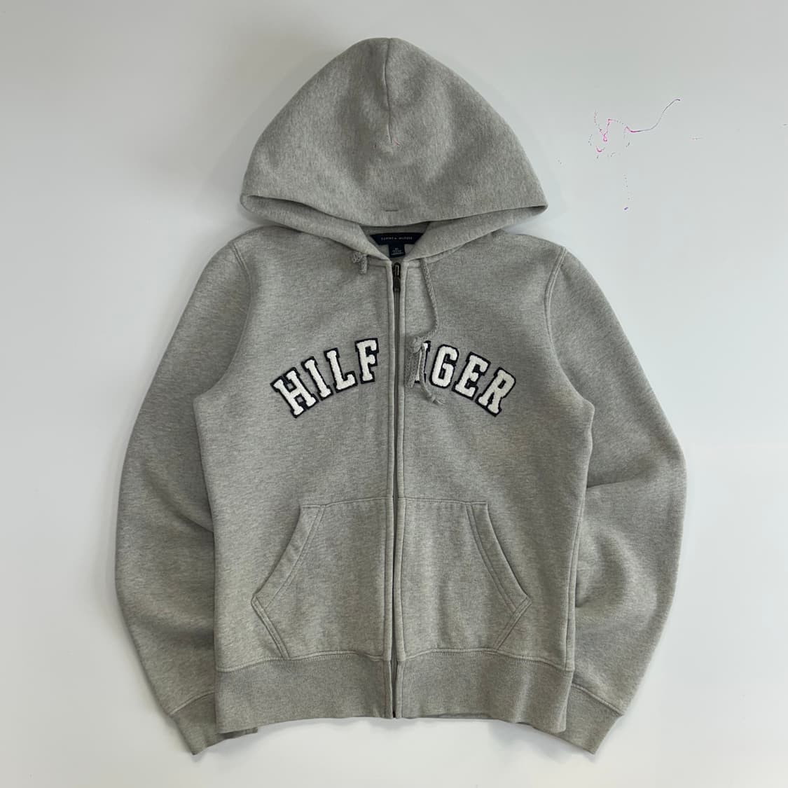 Tommy hilfiger 타미힐피거 스펠아웃 로고 그레이 후드집업  상품이미지3