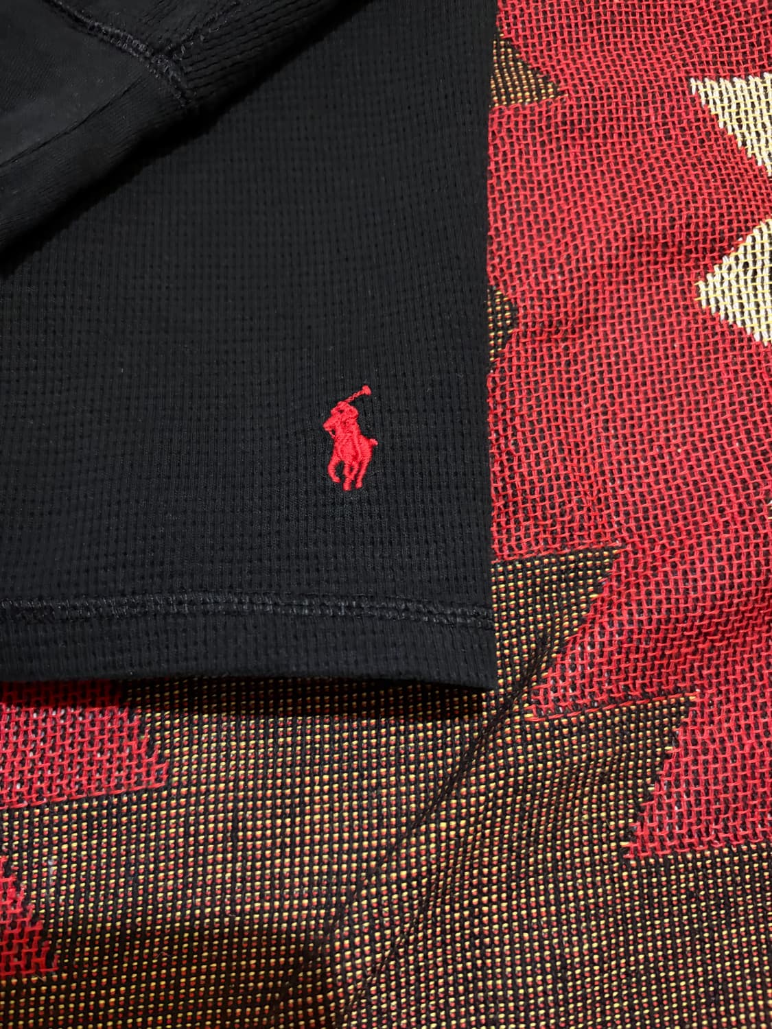XL) 폴로 랄프로렌 와플 긴팔티 블랙 상품이미지4