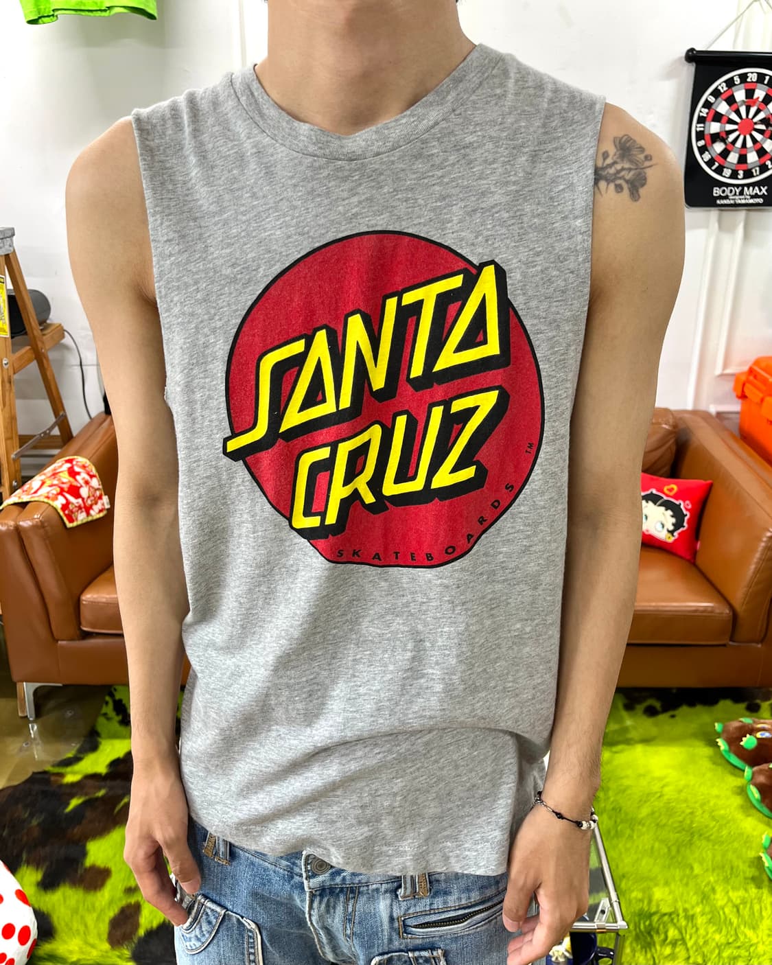 SANTA CRUZ Sleeve Cutting Vtg T-Shirt 상품이미지2