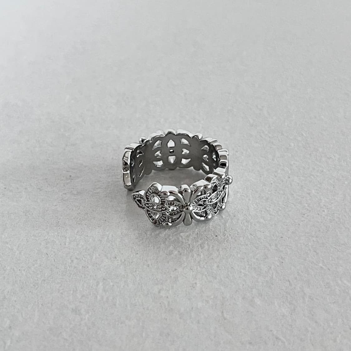 크롬 큐빅 반지 상품이미지2