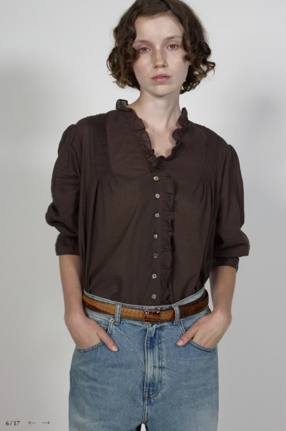 비아플레인 빅토리아 블라우스 브라운 상품이미지1