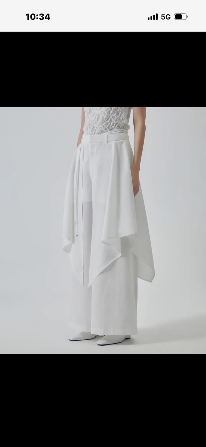 트리밍버드 Layered Drape Strap Trouser [White 상품이미지2