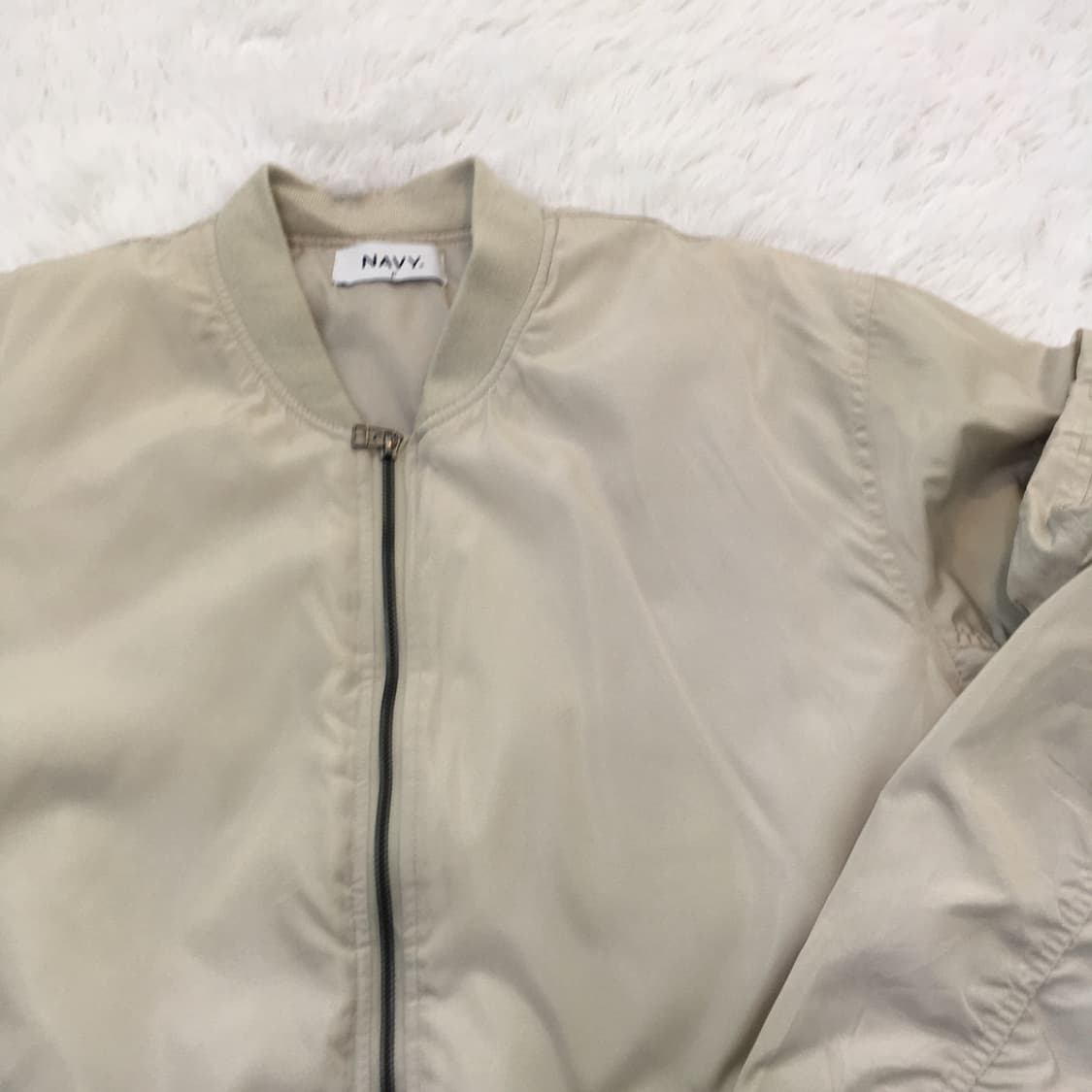 빈티지 아이보리 포켓 항공 점퍼 y2k 스트릿 갸루 펑키 일본빈티지740 상품이미지4