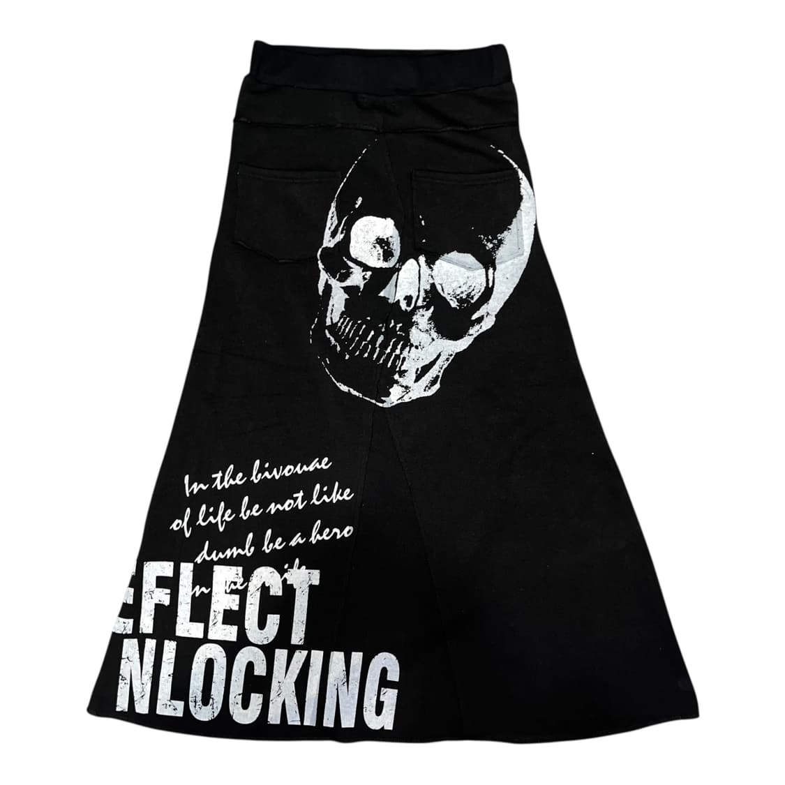 M.K.R 엠케이알 큐빅해골프린팅 기모 밴딩 롱 스커트 펑크y2k갸루 상품이미지4