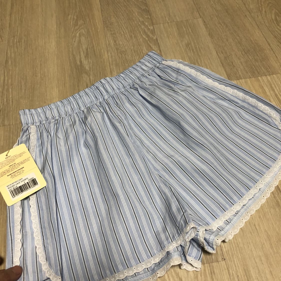 (우먼스 F) 새상품 마가린 핑거스 라운드 레이스 쇼츠 스카이 블루 상품이미지4