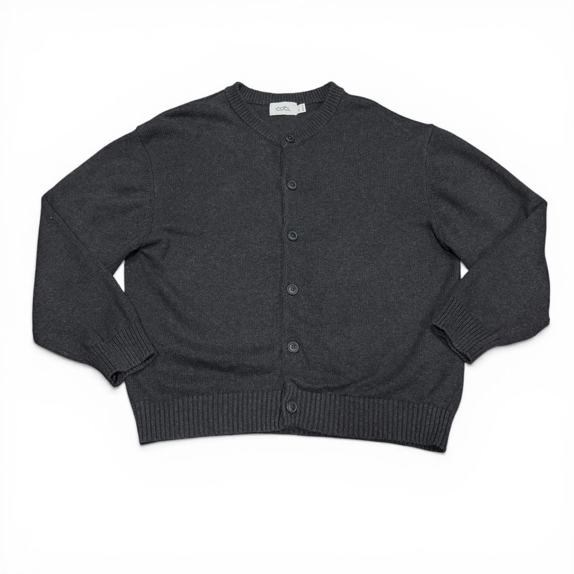 M 커스텀어클락 차콜 U넥 라운드 가디건 상품이미지1