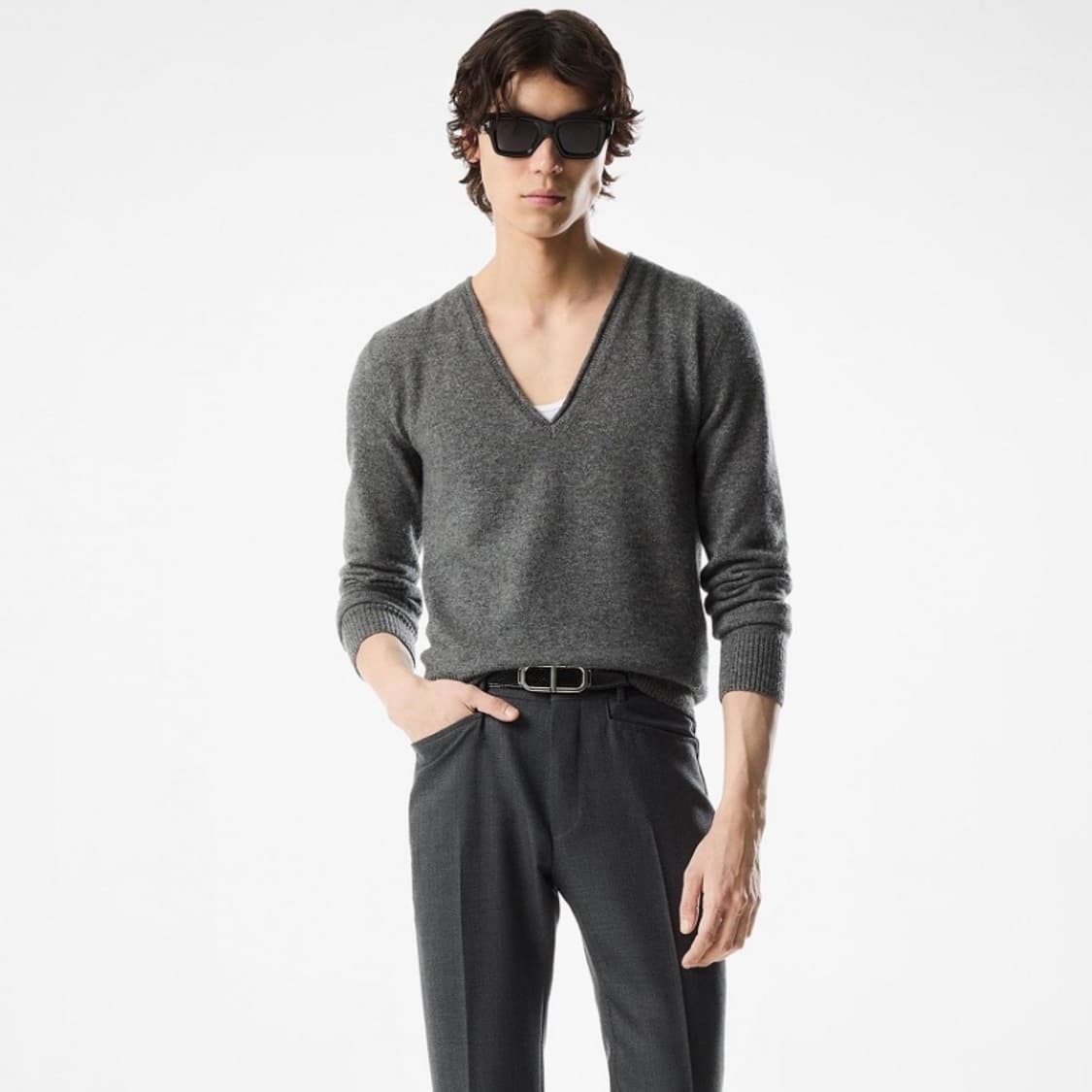 [S+급/54] 톰포드 브이넥 캐시미어 니트 그레이 상품이미지7
