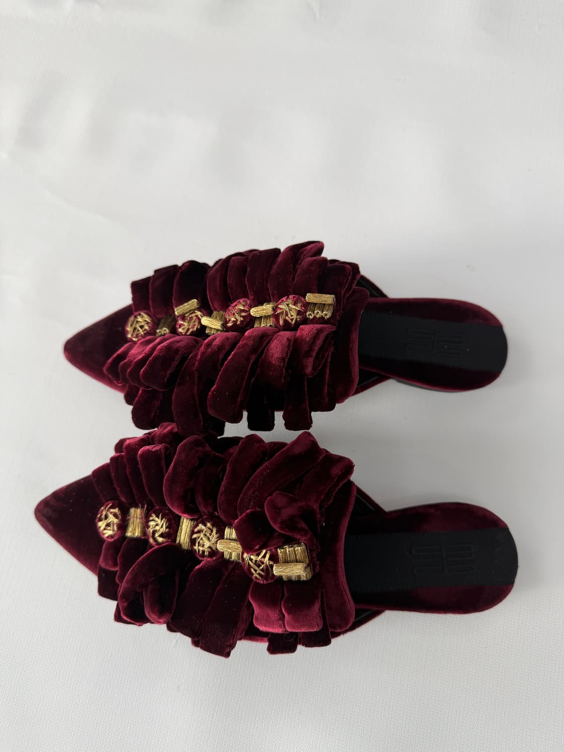 36/ 90s 이탈리아 꾸뛰르 무드 벨벳 뮬 디자이너 아틀리에 슈즈 상품이미지6