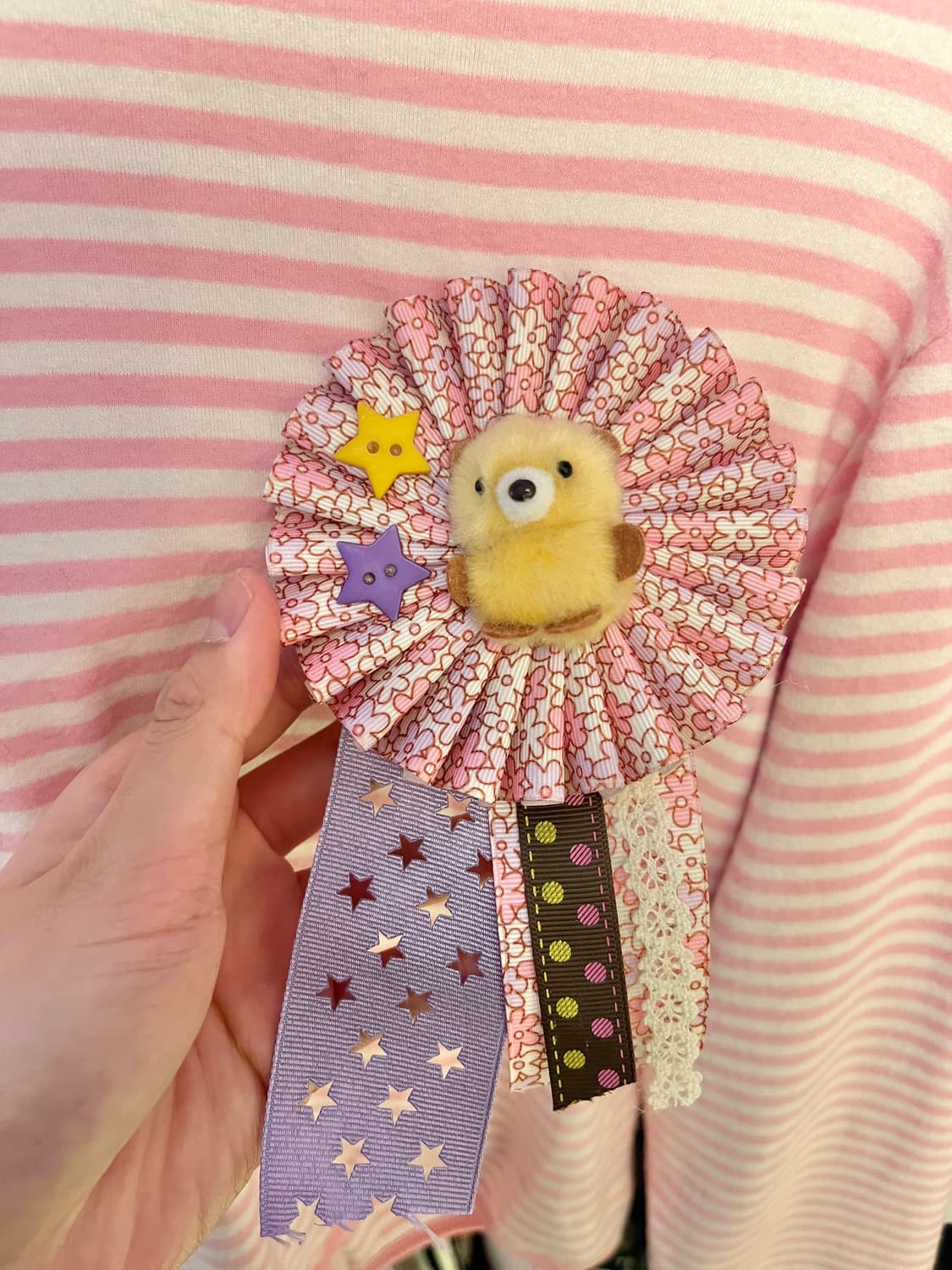 연핑크 스트라이프 후드티 + 로제트 세트 🍓 상품이미지9