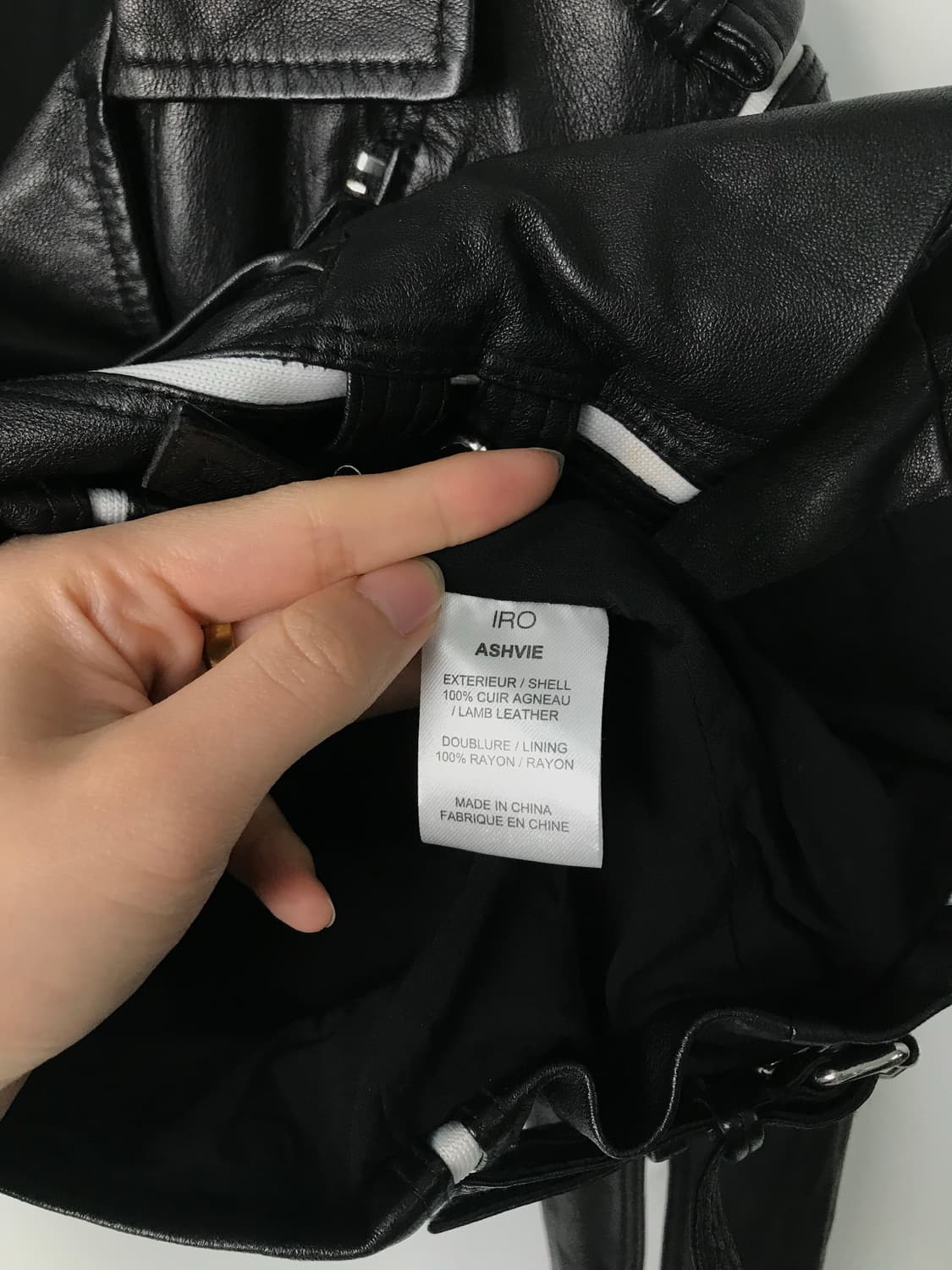 Iro 양가죽 바이커 크롭 레더 자켓 상품이미지4