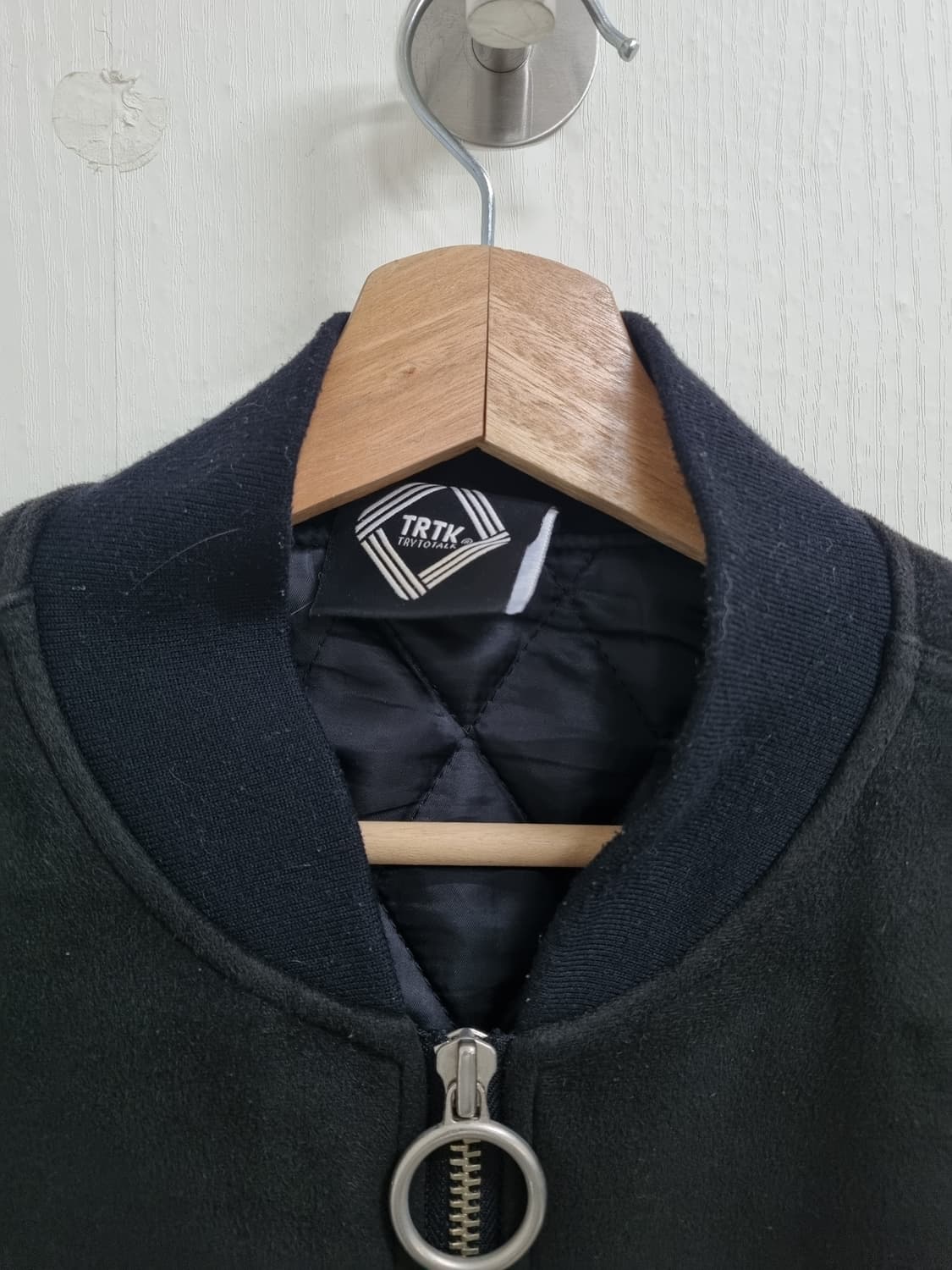 TRYTOTALK 블랙 스웨이드 MA-1자켓 XXL 상품이미지4