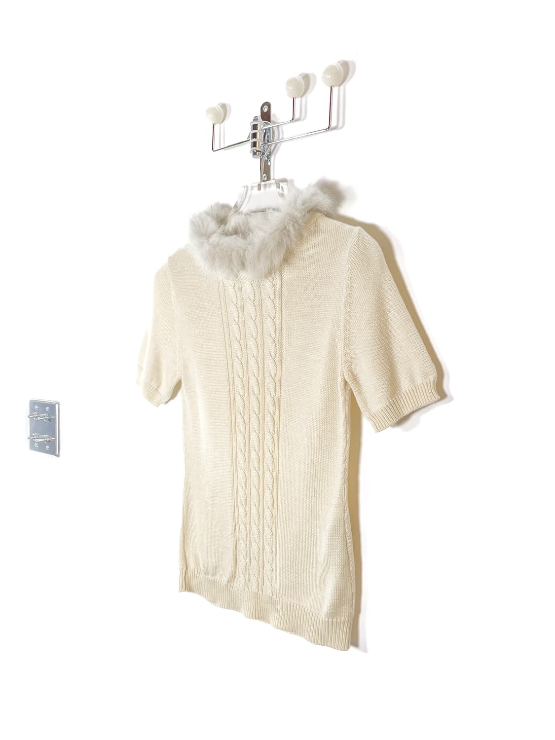 빈티지 폭스퍼 반팔 니트 상품이미지1