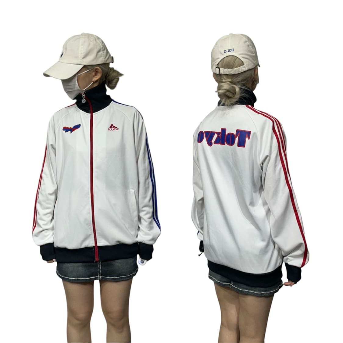 아디다스 화이트 빅 로고 레드 삼선 트랙탑 져지 L 상품이미지1