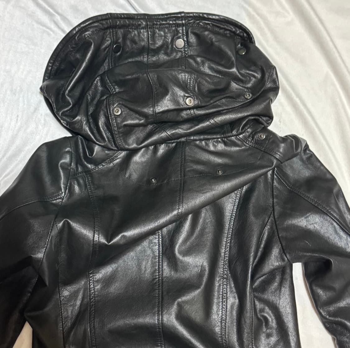 Tornado Mart 하이넥 고트스킨 후드 자켓 상품이미지4