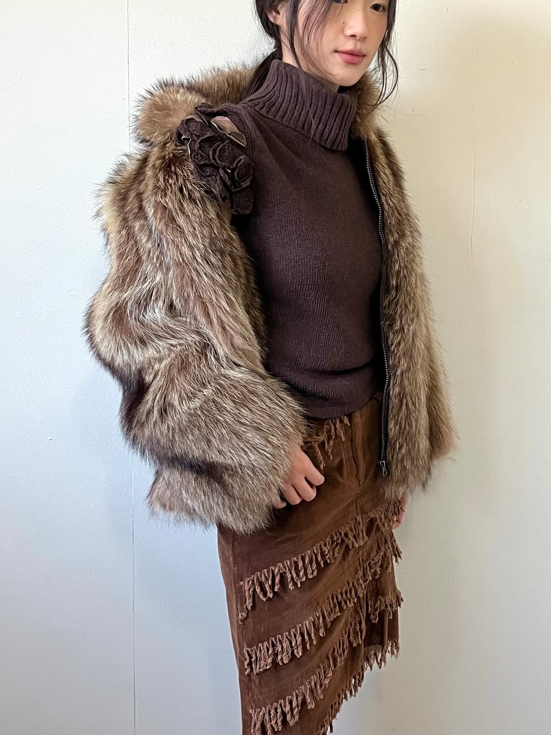 Japan vtg Fox 퍼 자켓 상품이미지6