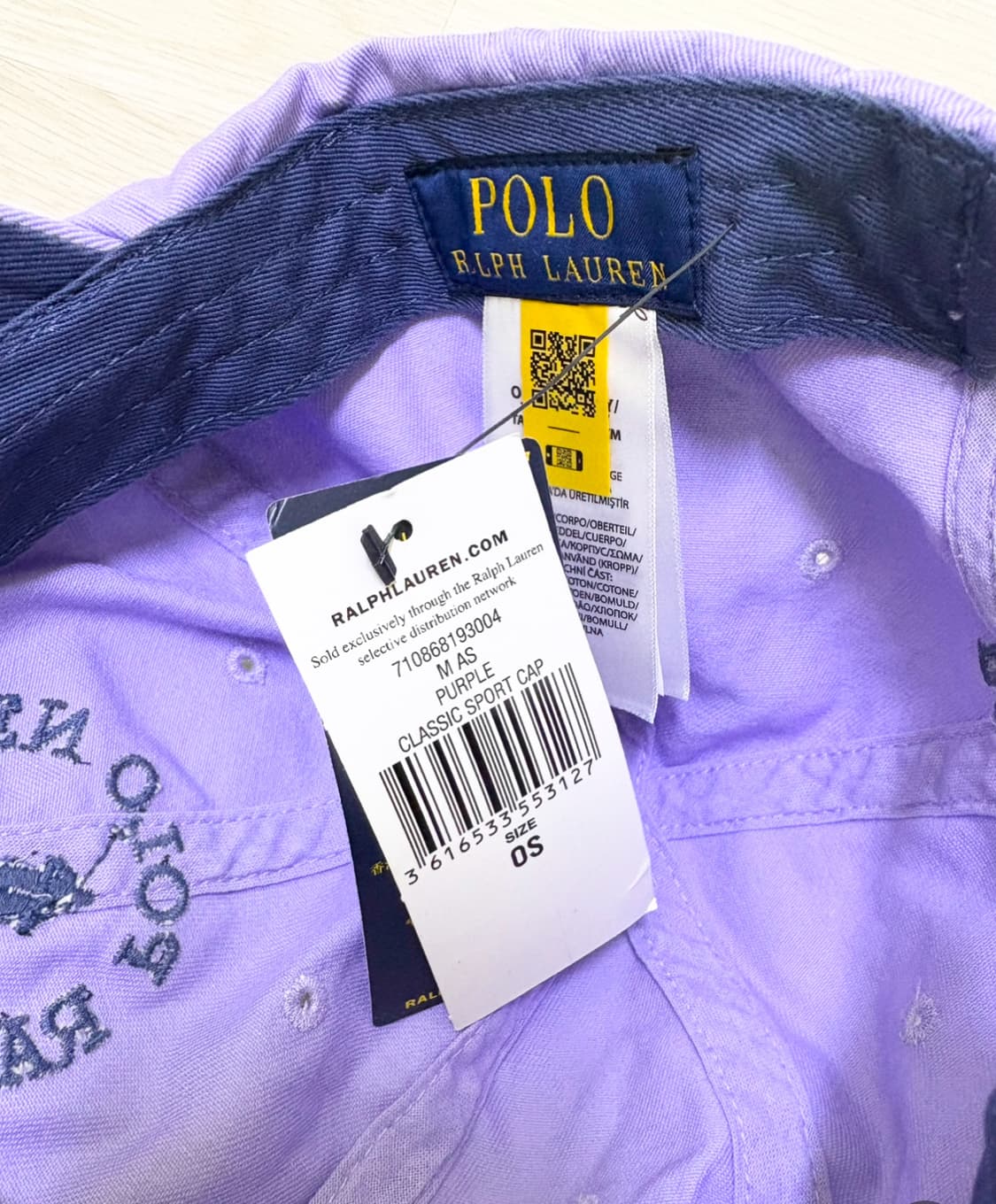 폴로 랄프로렌x아소스 한정 콜라보 볼캡 라벤더 새제품 상품이미지3
