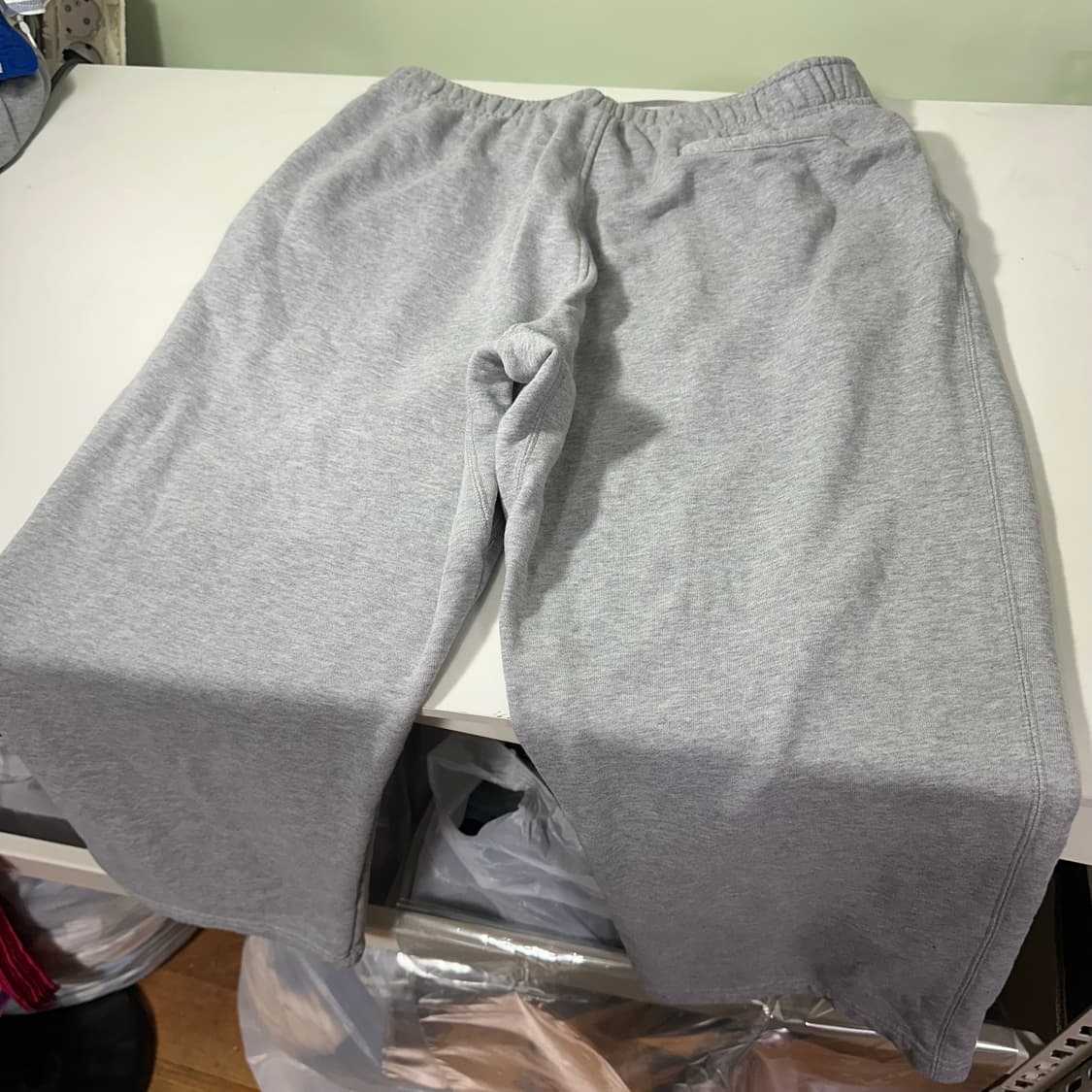 XL 아디다스 에센셜 그레이 기본로고 코튼 와이드핏 트레이닝팬츠 상품이미지7