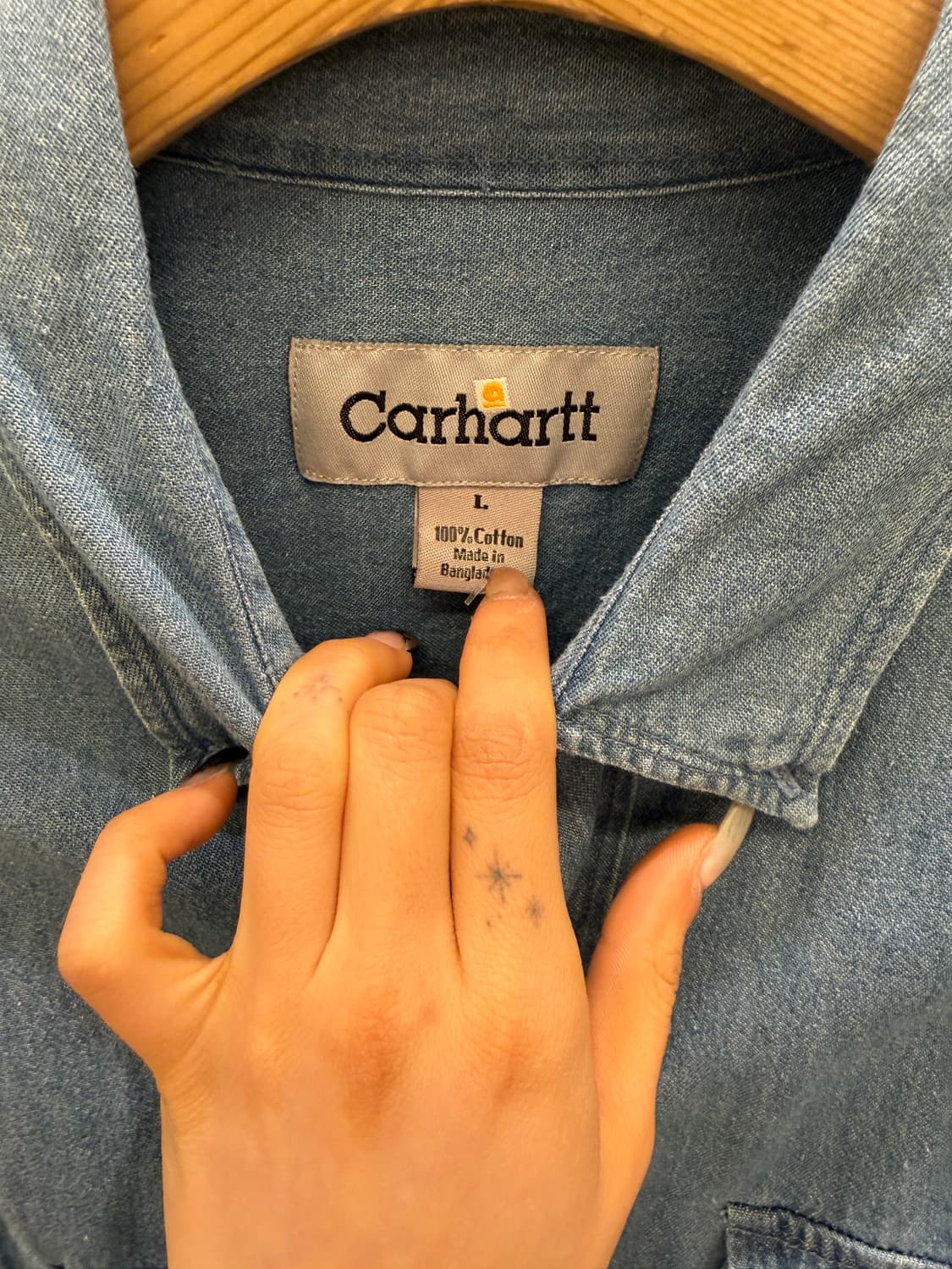 칼하트 데님 투포켓 셔츠 U877 상품이미지5